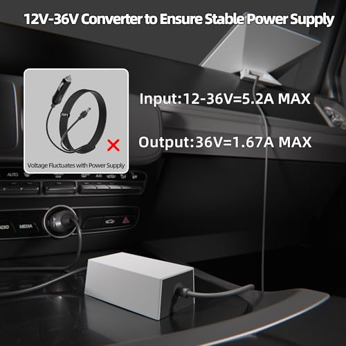Starlink Mini Cable Cigarette Lighter DC Power Adapter Starlink Car Charger Stable 36V 1.67A Output with 19 AWG Power Cord 12V