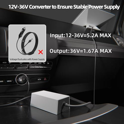 Starlink Mini Cable Cigarette Lighter DC Power Adapter Starlink Car Charger Stable 36V 1.67A Output with 19 AWG Power Cord 12V