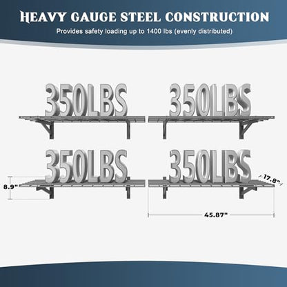 4 Pack Garage Shelving Wall Mounted