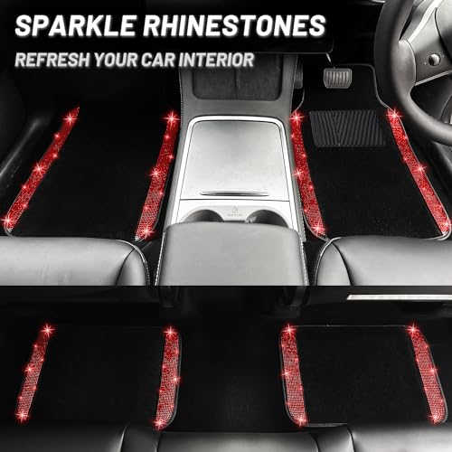 Red Bling Car Floor Mats Full Set