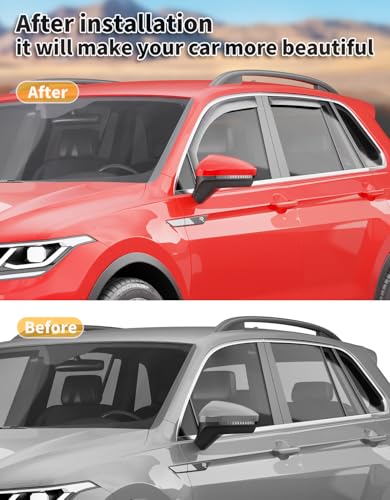 Window Visors Rain Guards for VW Volkswagen Tiguan 2018 (4 Count)