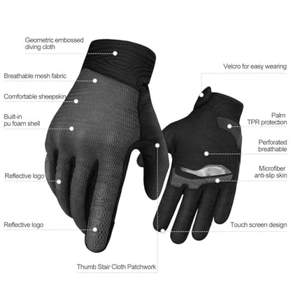 Breathable Mesh Motorcycle Gloves for Men