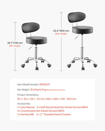 Shop Stool with Backrest