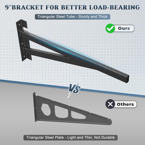 2 Pack Garage Shelving Wall Mounted with 8 Hooks (2 Count)