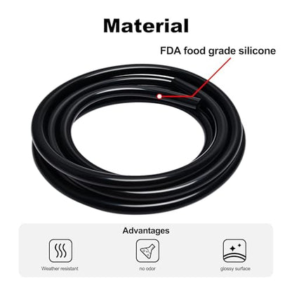 5/32 1/4 5/16 3/8 Silicone Vacuum Hose Line Kit 5FT, Black