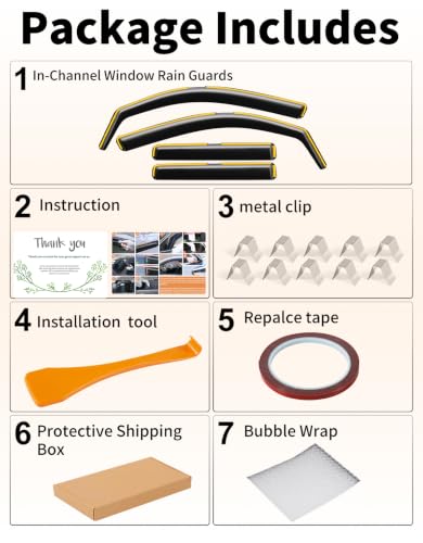 Window Visors Rain Guards for Toyota Tundra 2022 (4 Count)