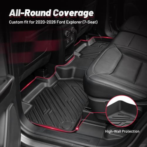 Floor Mats for Ford Explorer 7 Seat with Custom Fit Cargo Liner