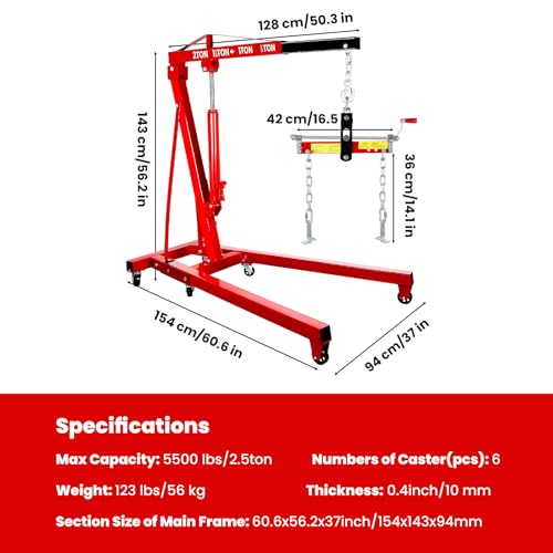 2.5 ton Engine Lift Cherry Picker with 8 ton Hydraulic Pump