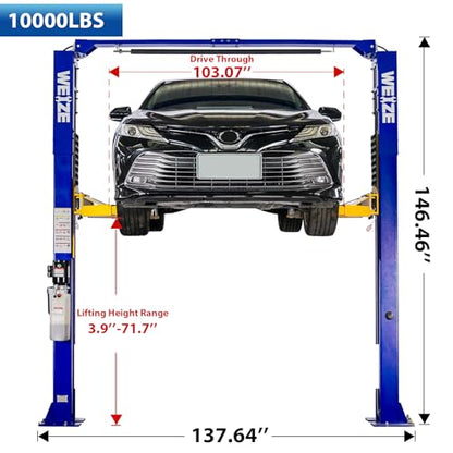 10000lbs 2 Post Car Lift with Double Point Release