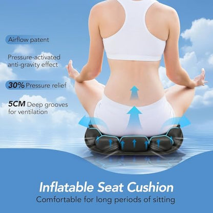 3D Air Inflatable Travel Seat Cushion for Pressure Relief Support