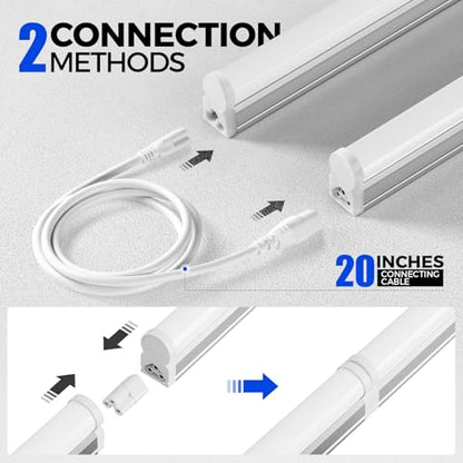 6 Pack LED T5 Integrated Single Fixture 1FT (6 Count)