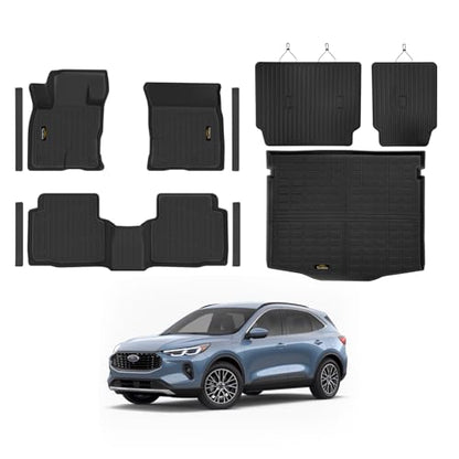 Floor Mats & Cargo Mat with Backrest Mat Custom for Ford Escape 2020