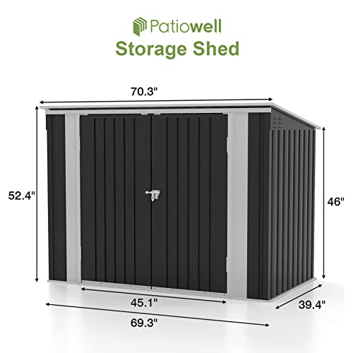 6x3 FT Horizontal Metal Shed