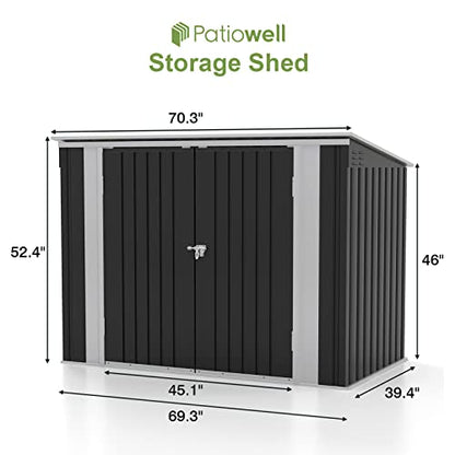 6x3 FT Horizontal Metal Shed