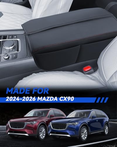CX 90 Armrest Cover for 2024 2025 2026 Mazda CX90 Accessories Center Console Middle Lid Pad Protector for Car Elbow Rest