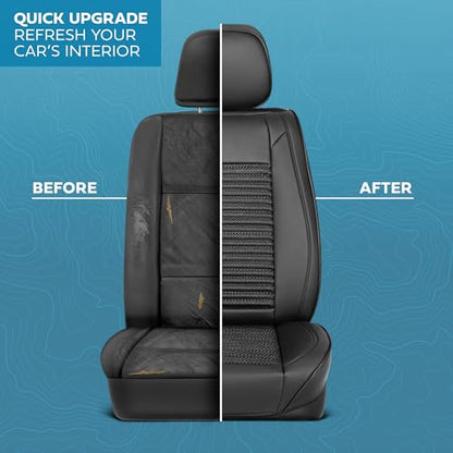 Curated Wicker Leather Seat Covers for Cars & SUVs (2 Count)