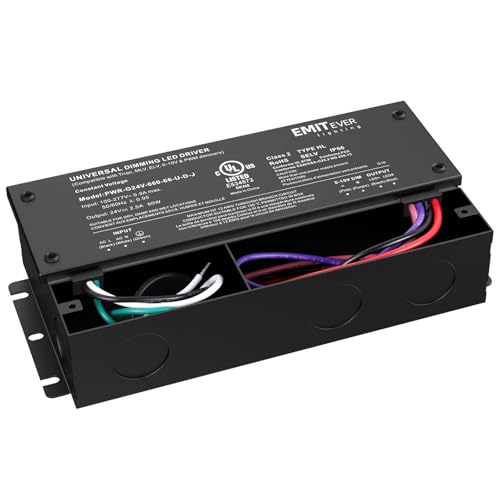 60W 24V 5-in-1 Dimmable LED Driver,AC 110-277V to DC Power Supply