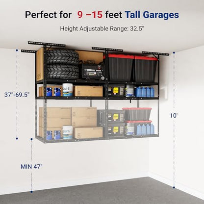 3x8 2 Tier Overhead Ceiling Garage Storage Rack