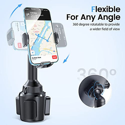 15W Qi Fast Wireless Car Charger Solid Cup Holder Phone Mount