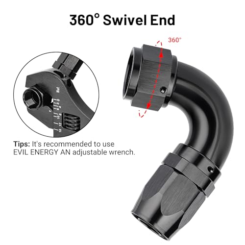 12AN 120 Degree One Piece Full Flow Hose End Fitting Swivel for CPE Braided Hose