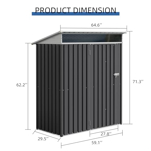 JY QAQA 5x3 FT Outdoor Garden Storage Shed