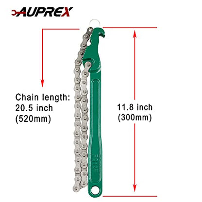 12 Inch Sturdy Carbon Steel Adjustable Heavy Duty Ratcheting Chain Oil Filter Wrench Reversible Chain Style Pipe Fitter With Multi