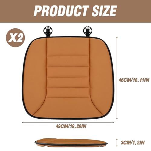 2PCS Car Seat Cushion Pad 1.2" Thick Comfort Seat Protector for Car Driver Seat Office Chair Home Use Memory Foam Seat Cushion with Non Slip Bottom