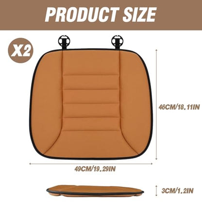 2PCS Car Seat Cushion Pad 1.2" Thick Comfort Seat Protector for Car Driver Seat Office Chair Home Use Memory Foam Seat Cushion with Non Slip Bottom