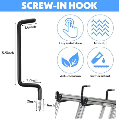 12 Pcs Heavy Duty Black Ladder Hooks (12 Count)