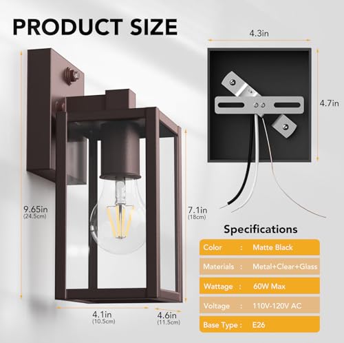 Dusk to Dawn Outdoor Light Fixtures (2 Count)