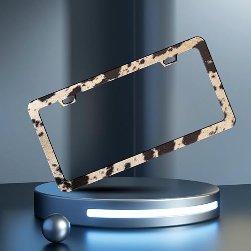 Brown Cow Print License Plate Frame Animal License Plate Frames