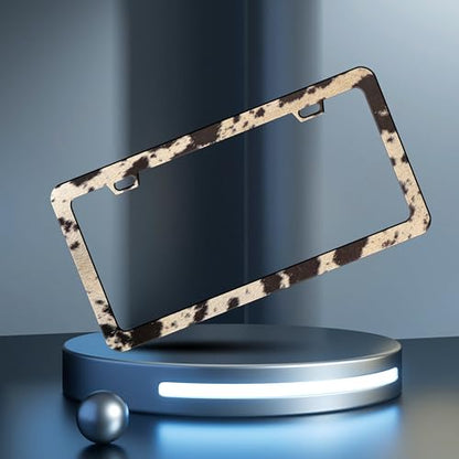 Brown Cow Print License Plate Frame Animal License Plate Frames