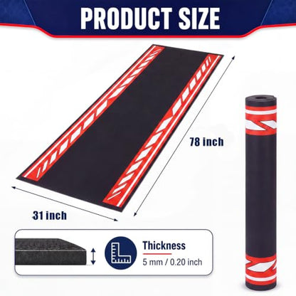 Motorcycle Mat Garage Floor Rug Washable Parking Mats for Garage Floors Non Slip Oil Absorbent Pad Rubber Backing Layer Protects Floor