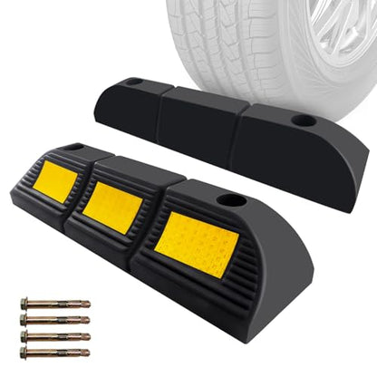 Heavy Duty Rubber Parking Stopper 2 Pack (2 Count)