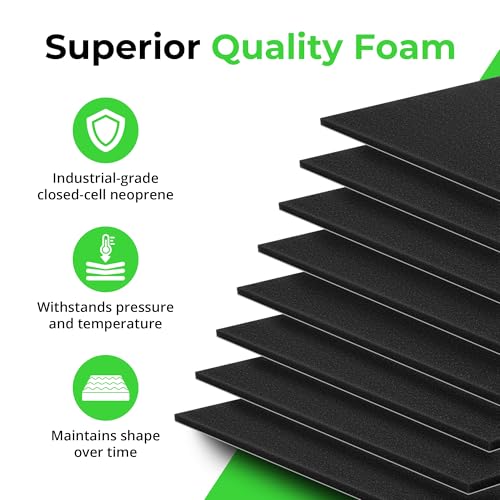 Anti Vibration Pads Furniture Pads Self Stick Versatile Adhesive Foam Rubber Pads Sheets for Appliances and Furniture (8 Count)