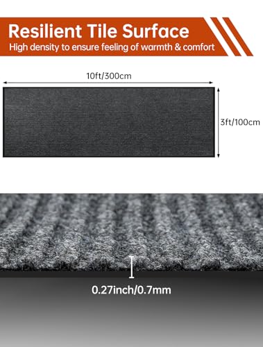 3' x 10' Commercial Grade Striped Brush Step Entrance Mat