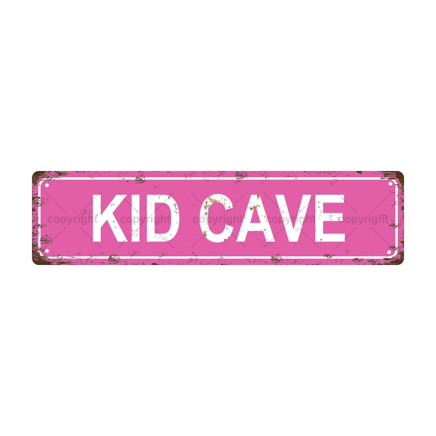 KID CAVE SPACE Metal Tin Street Sign Bar Cafe Garage Cave Home Room Wall Bathroom Farmhouse Garden Porch Patio Decor