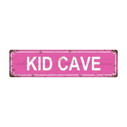 KID CAVE SPACE Metal Tin Street Sign Bar Cafe Garage Cave Home Room Wall Bathroom Farmhouse Garden Porch Patio Decor