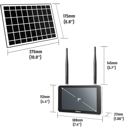 Byte Tango BT7 Solar Wireless 1080P Solar Powered Backup Camera with Touch Monitor for RV