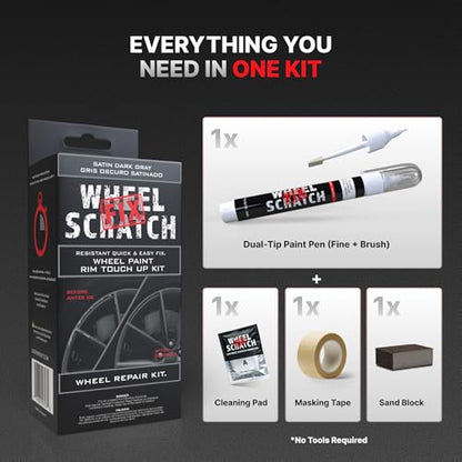 Matte Gray Rim Touch Up Paint Wheel Scratch Repair Kit