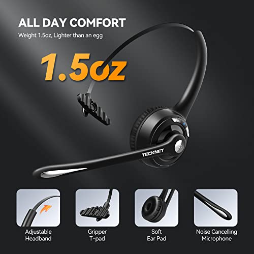 Wireless Bluetooth Headset with Noise Cancelling Microphone