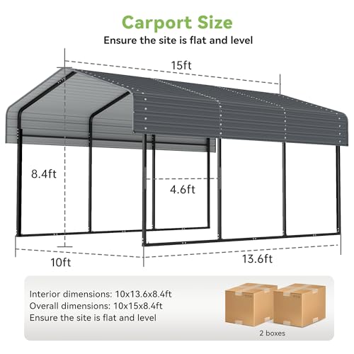 10x15FT Heavy Duty Metal Carport