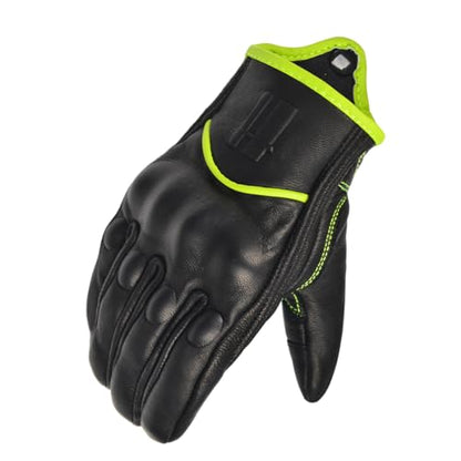Harssidanza Woman Touch Motorcycle Racing Gloves GL016US Yellow Green XL