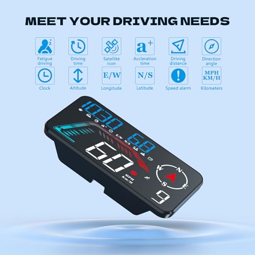 Hud Car Head Up Display G12 with HD LED Display for All Speedometer for All Speedometer Models