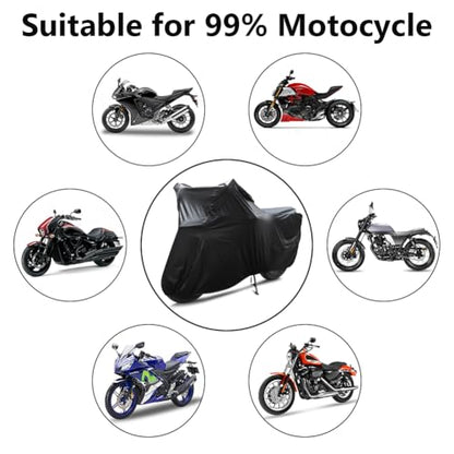 Motorcycle Cover Soft Stretch Waterproof Motor Cover Dustproof Durable Motorbike Cover for Indoor and Outdoor