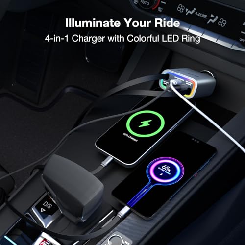 Retractable Car Charger 4 in 1