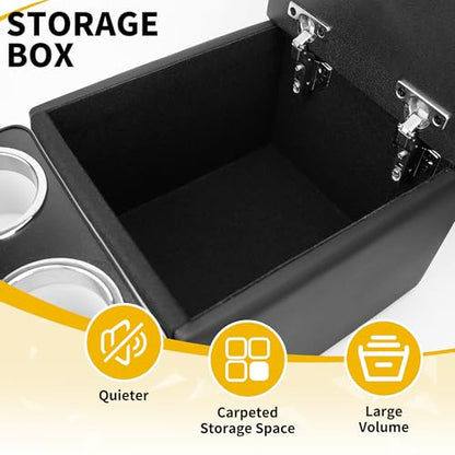 Universal Truck Seat Organizer with Padded Armrest Lid
