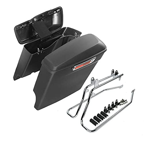 Motorcycle Stretched Saddlebags with Chrome Conversion Brackets Fit For Harley Softail Deluxe Heritage Softail 1984