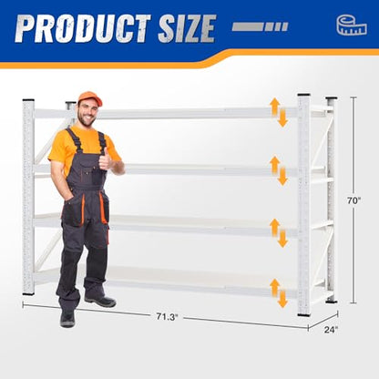 71" W Storage Shelves 5000lbs Garage Metal Shelving Heavy Duty Garage Shelves Adjustable Storage Shelves for Industrial