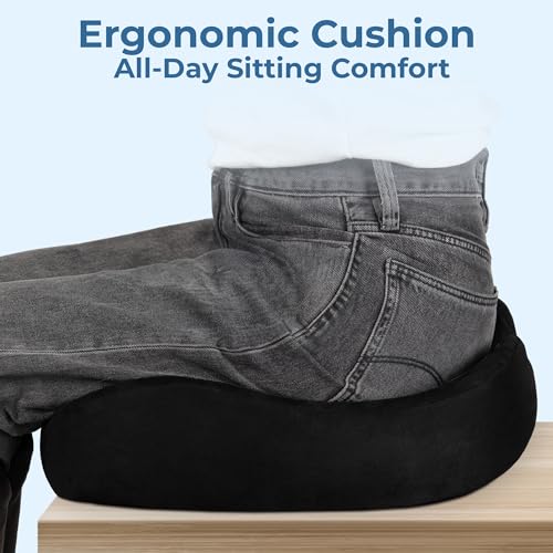 Seat Cushion Memory Foam Chair Cushion for Tailbone Pain Relief
